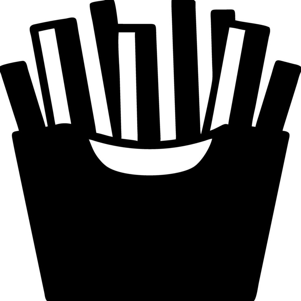 Illustration French Fries Silhouette Fast Food Concept vector