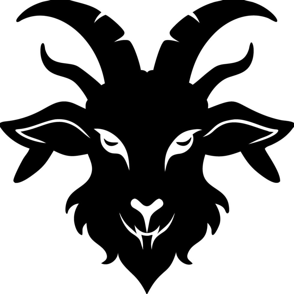 Majestic Goat Head Silhouette for Creative Design Projects vector