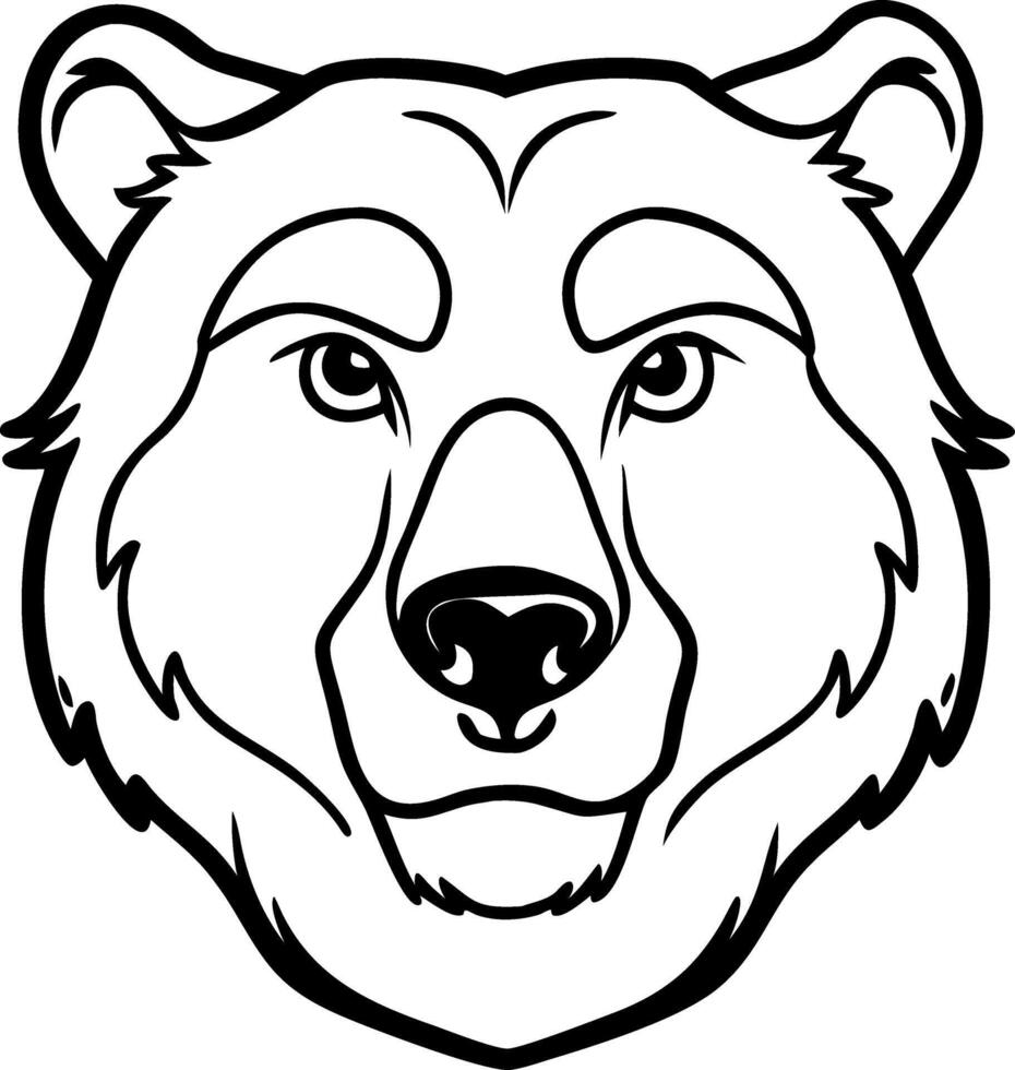 Grizzly Bear Face Illustrating Wild Animal Nature Graphic Art vector