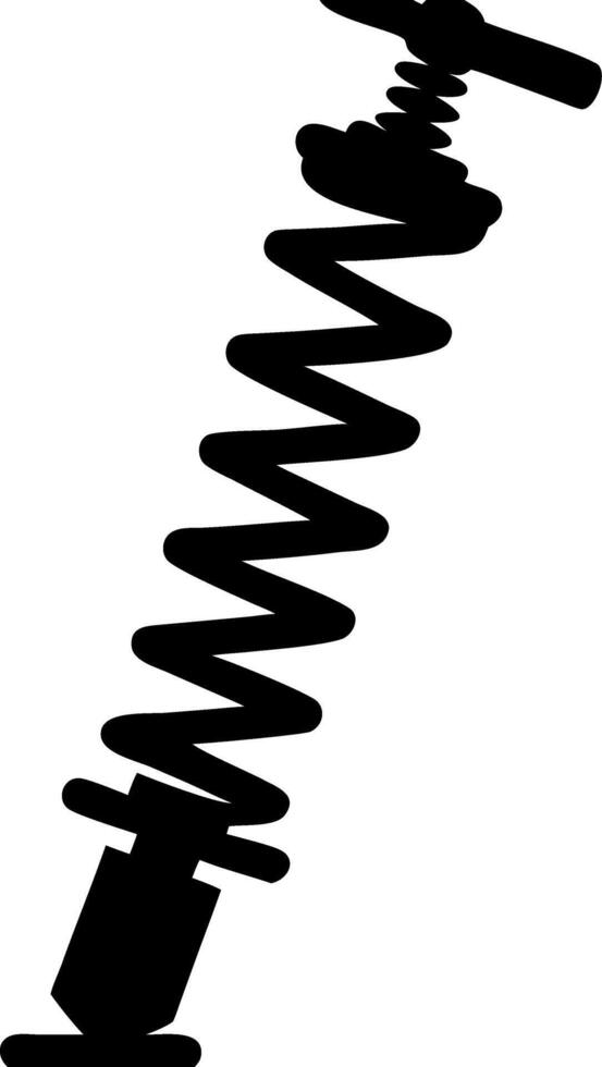 Black Silhouette Mechanical Spring on Grey Background Illustration vector