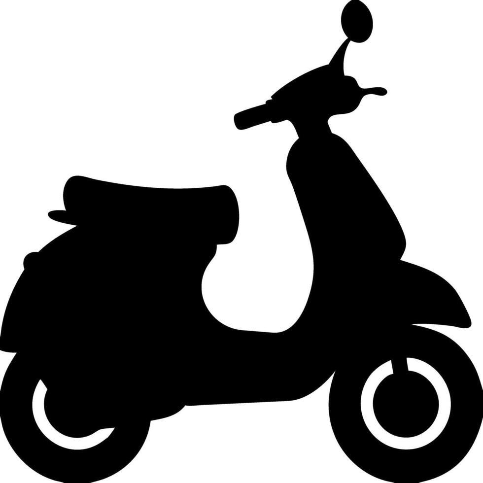 Black Scooter Silhouette Illustration for Urban Mobility Design Projects vector