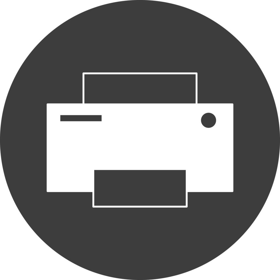 printer icon in black circle png