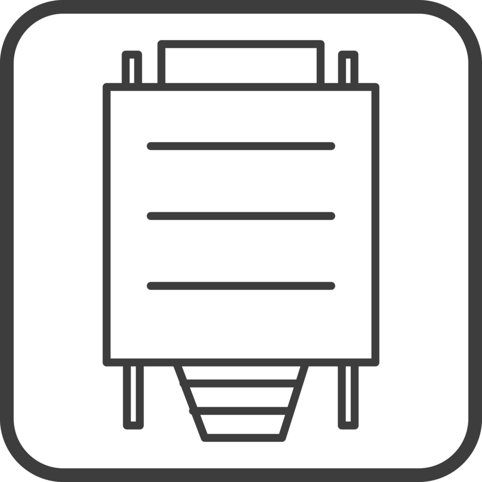 vga cable icon in line black square frames, line icon png