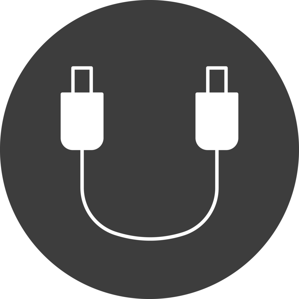 usb cable icon in black circle png