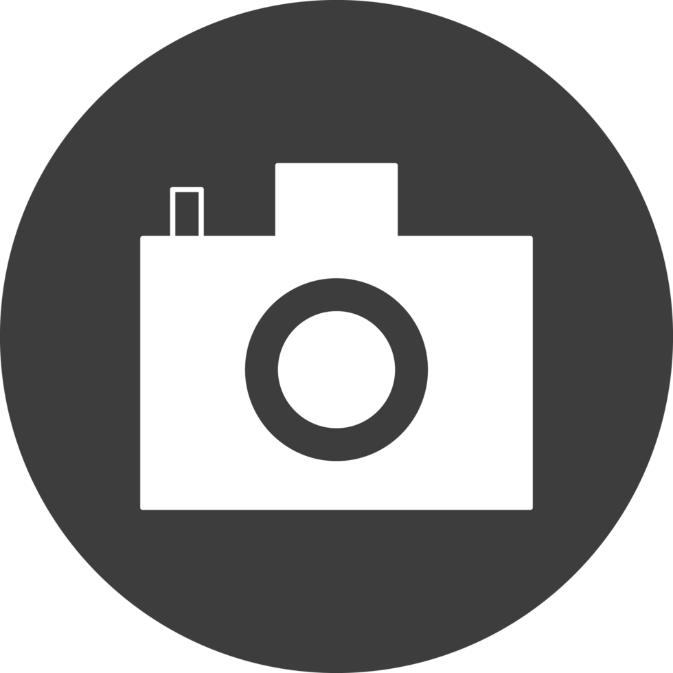 camera icon in black circle png