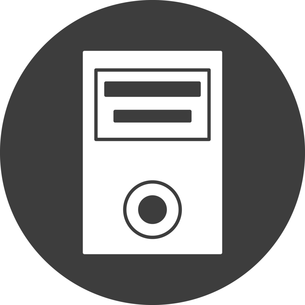 pc computer icon in black circle png