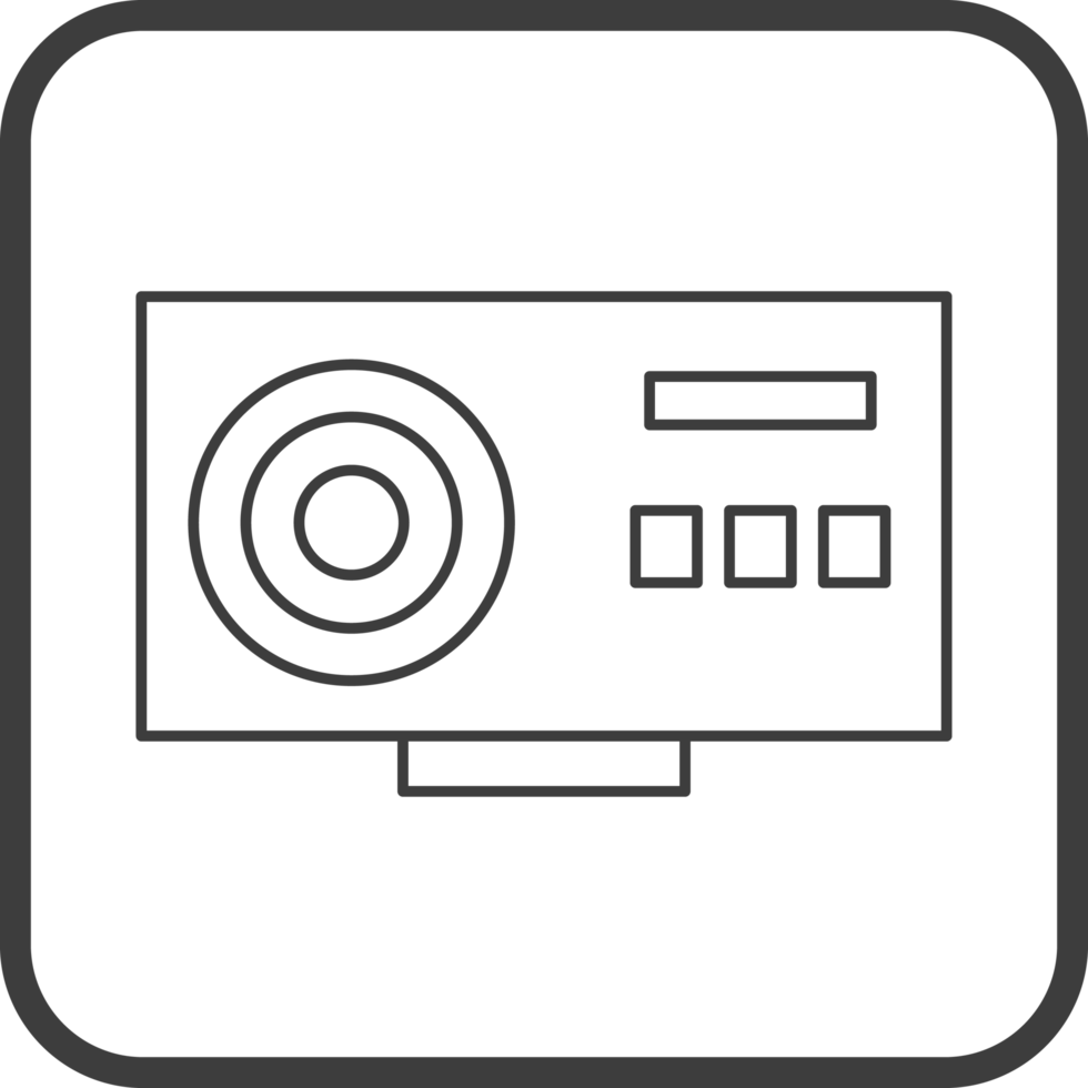 projector icon in line black square frames, line icon png