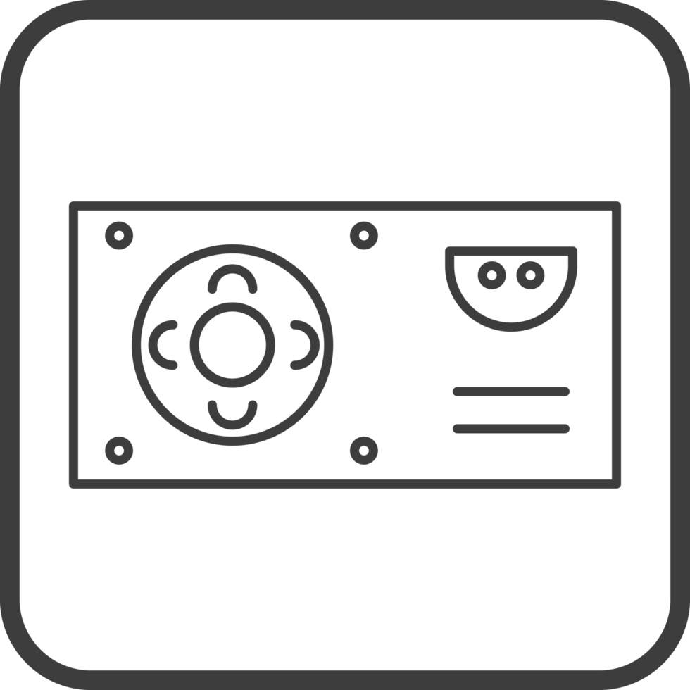 power supply icon in line black square frames, line icon png