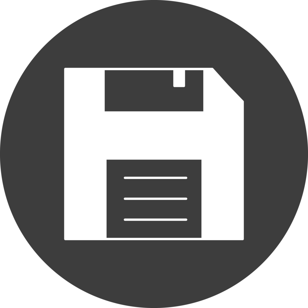 floppy disk icon in black circle png