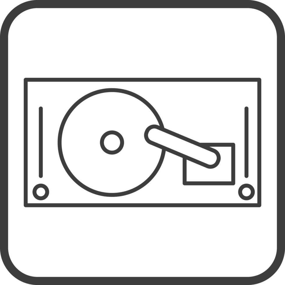 harddisk icon in line black square frames, line icon png