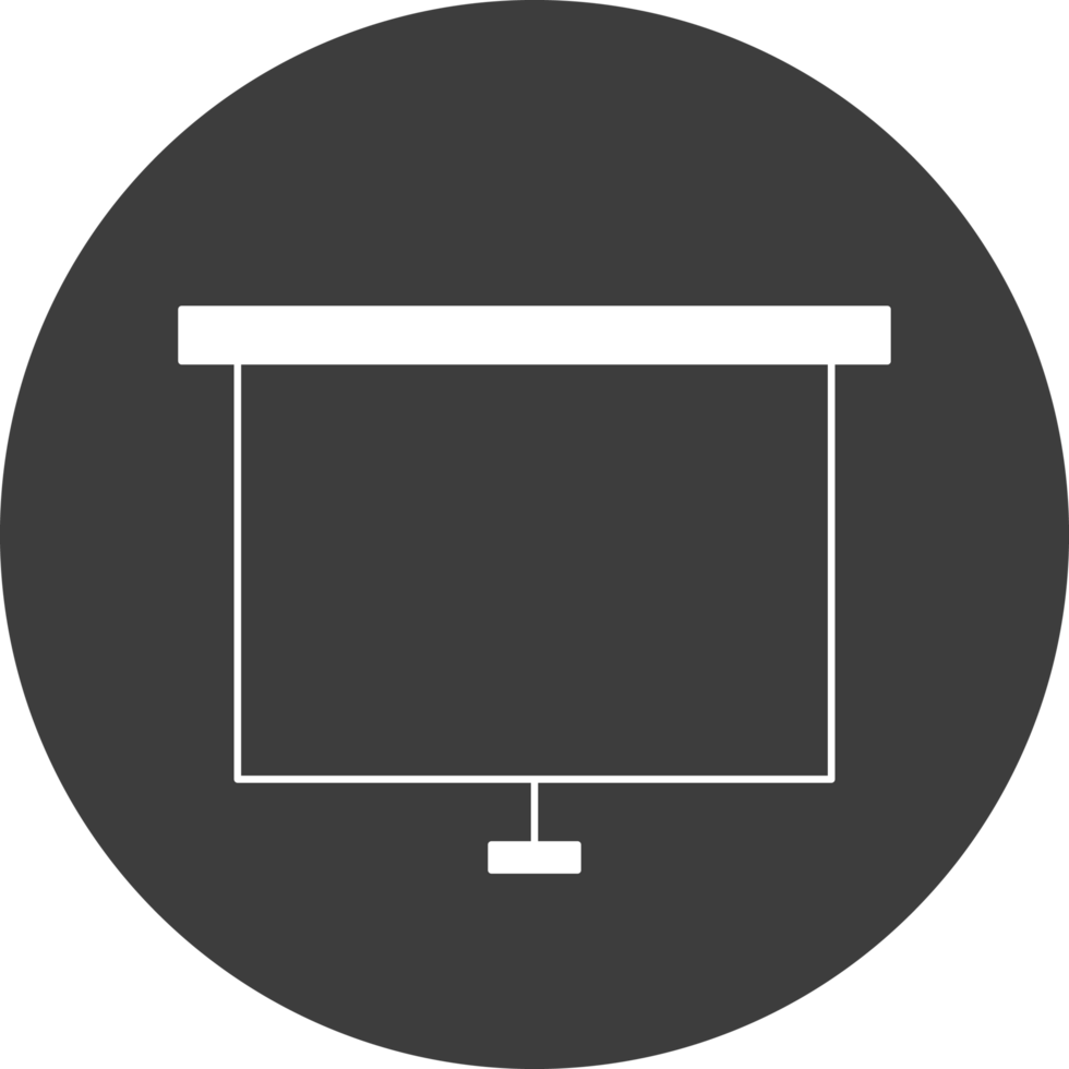 projector screen icon in black circle png
