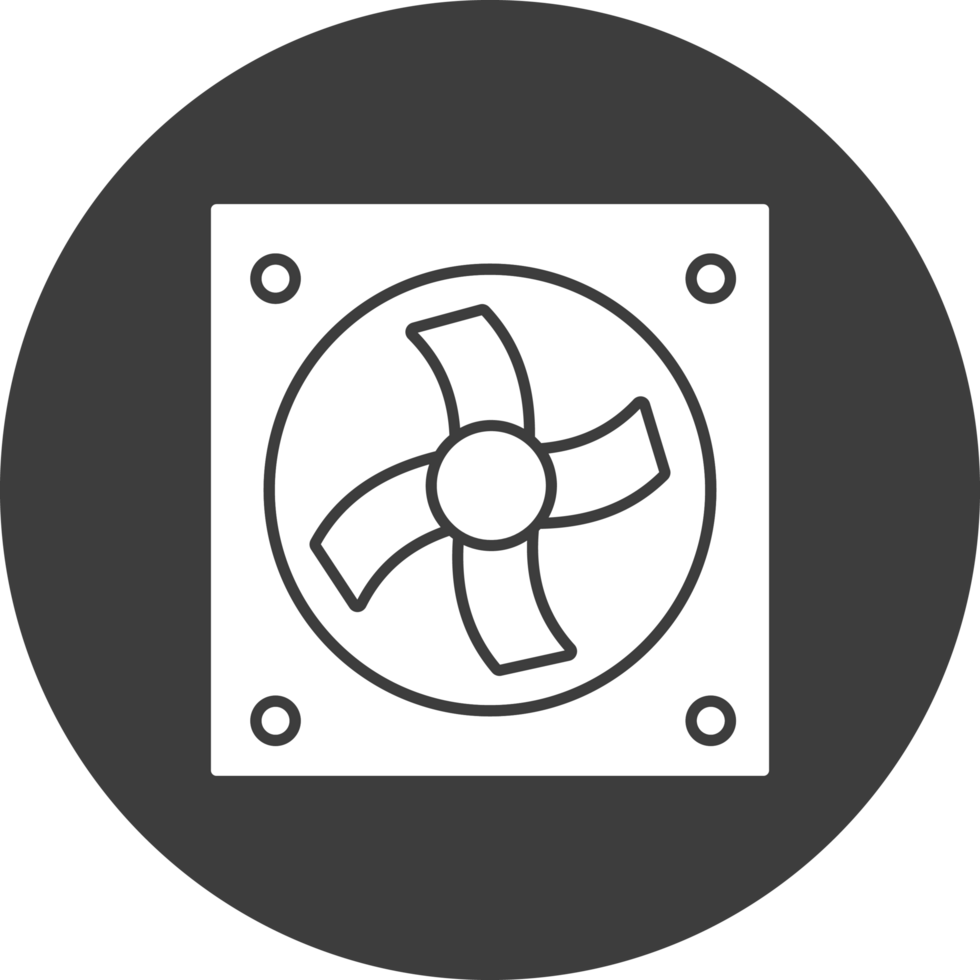 cooling fan computer icon in black circle png