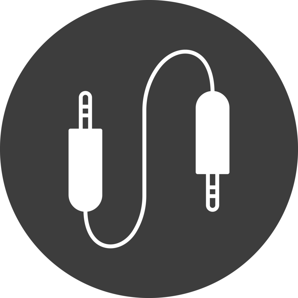 audio cable icon in black circle png