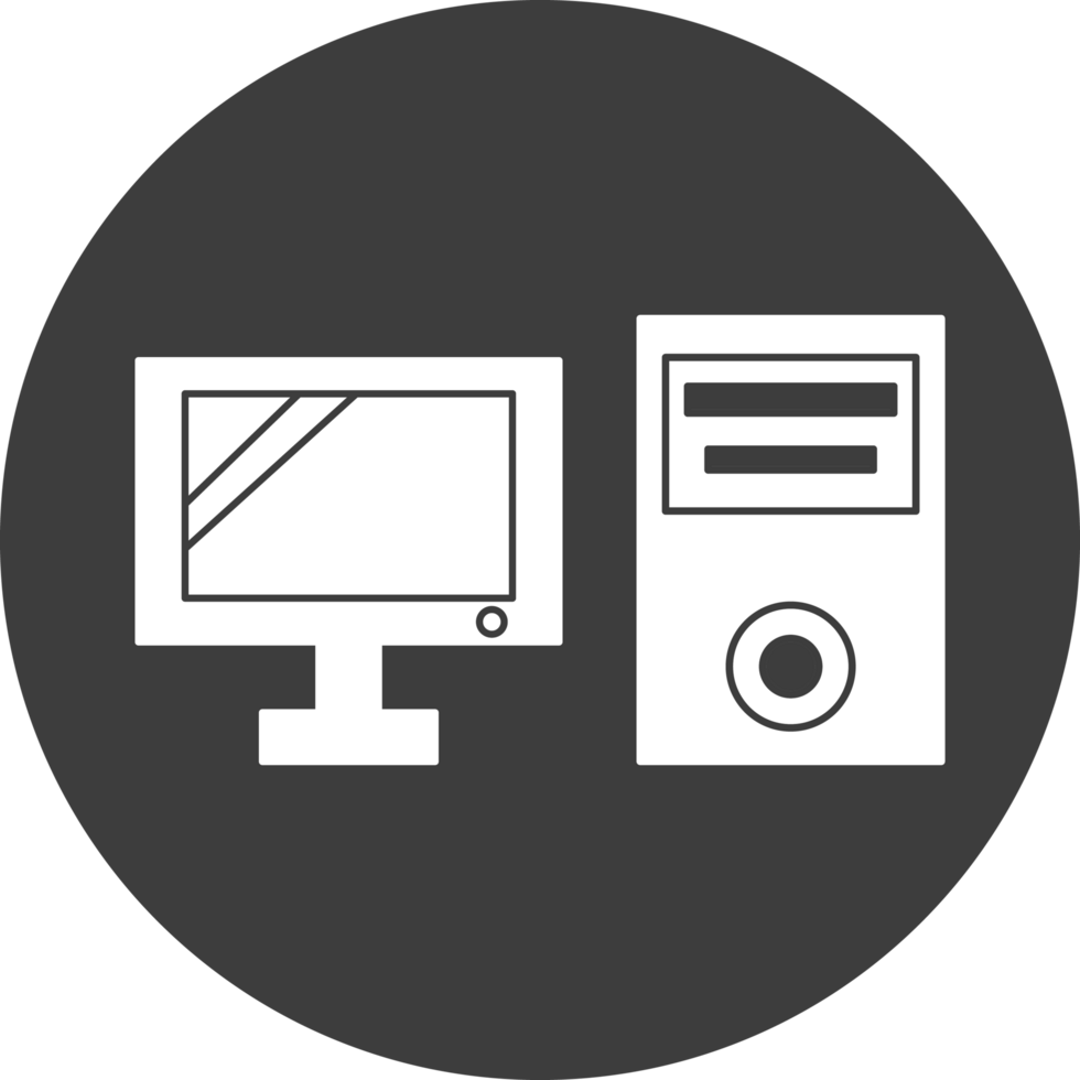 computer icon in black circle png
