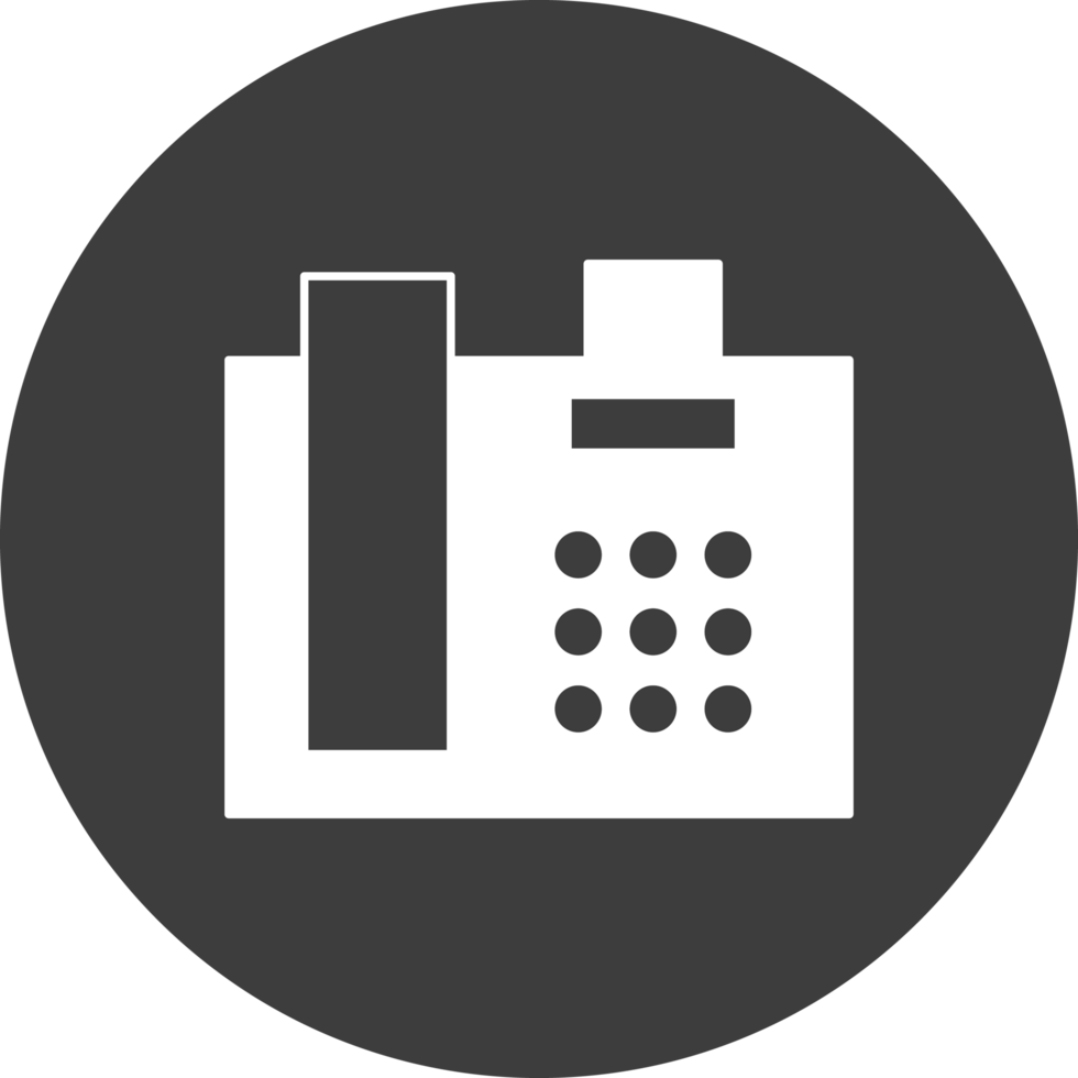fax icon in black circle png