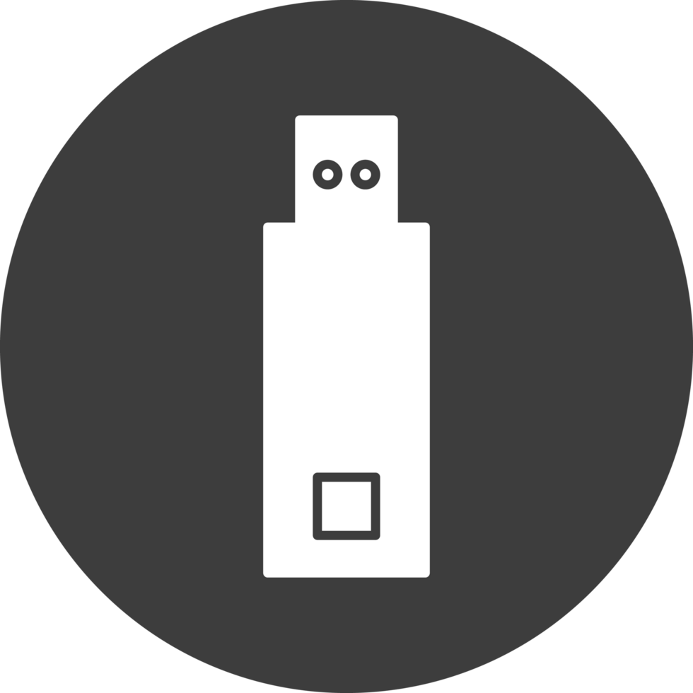 usb stick icon in black circle png