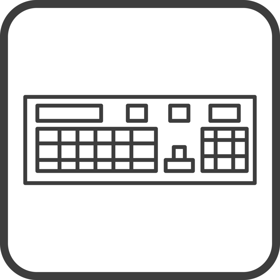 keyboard icon in line black square frames, line icon png