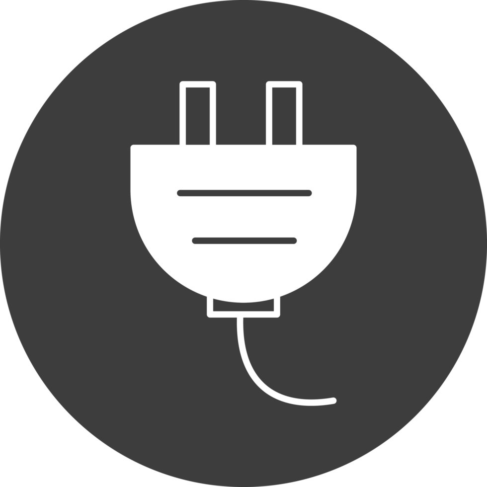 power plug icon in black circle png