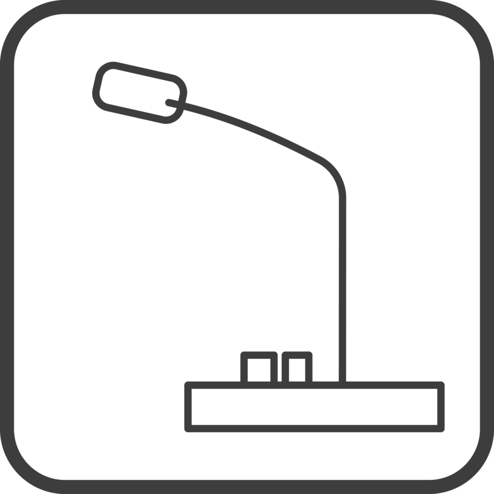 microphone icon in line black square frames, line icon png