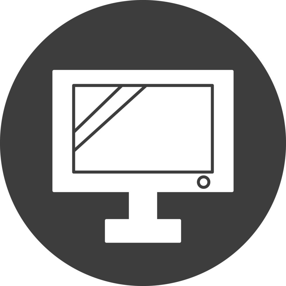 monitor icon in black circle png