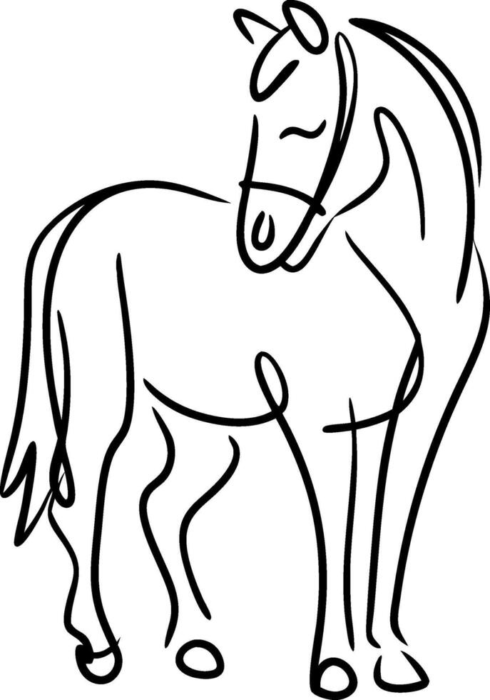 Elegant Horse Line Art Minimalist Illustration for Decor Design vector
