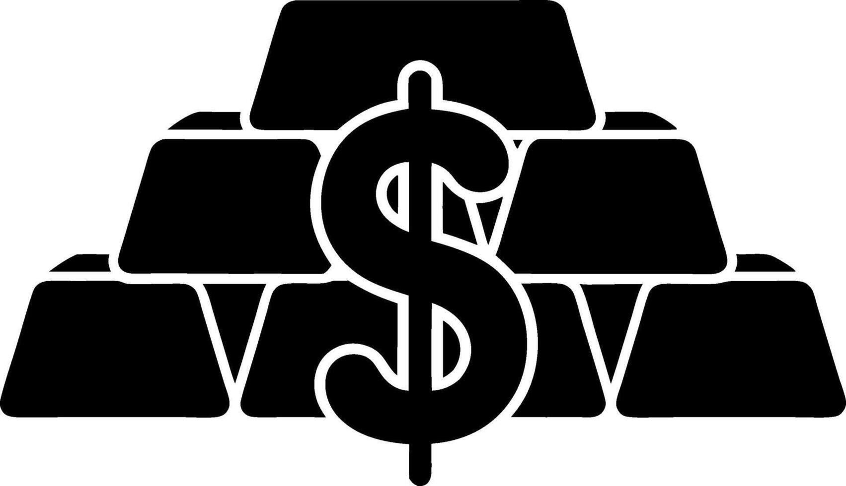 Dollar Symbol with Gold Bars Signifying Wealth and Financial Success vector