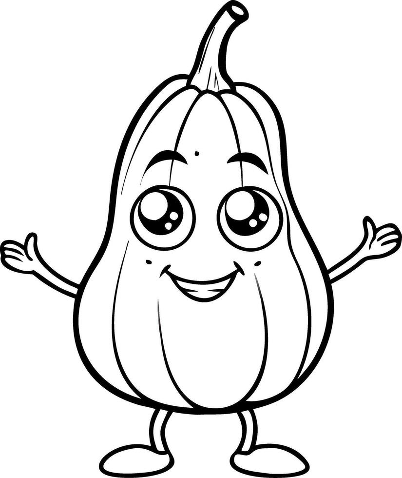 Cute Cartoon Vegetable Character with Happy Expression for Kids Illustrations vector