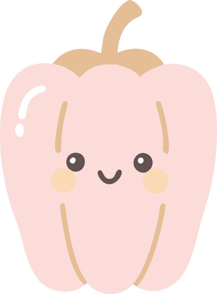 Cute Smiling Bell Pepper Cartoon Illustration for Children's Design vector