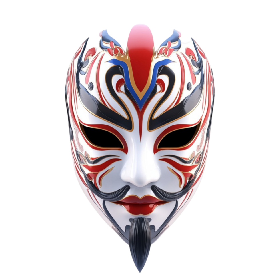 Black and White Decorative Chinese Mask png