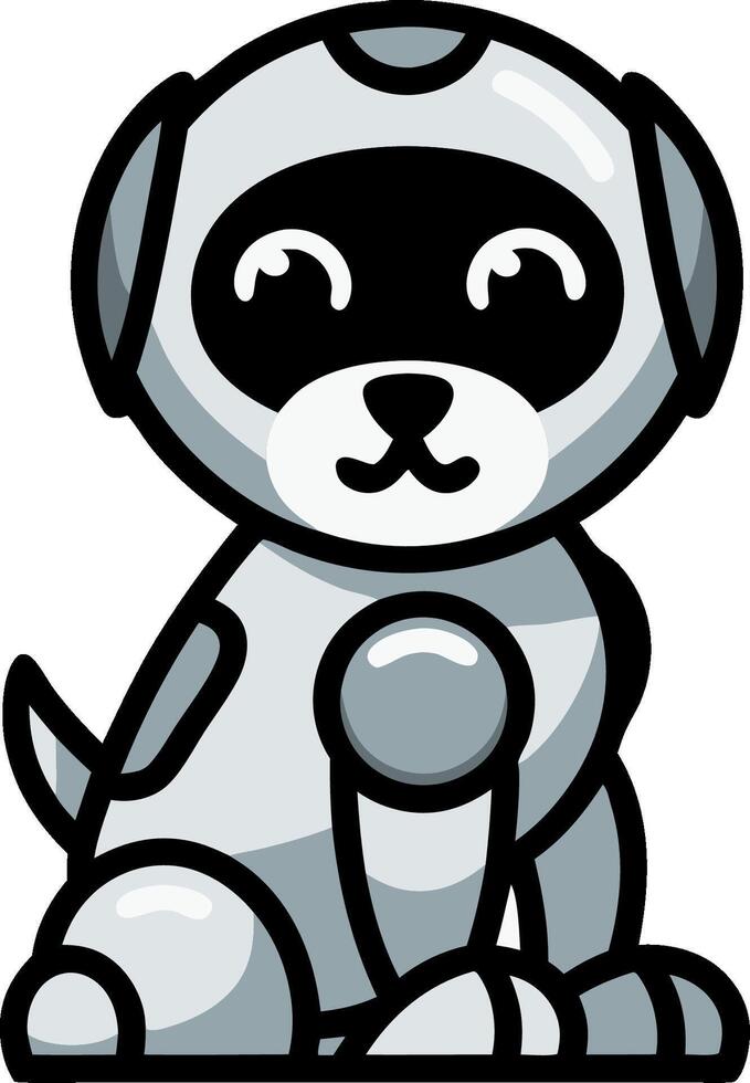 Cute Robotic Puppy Illustration for Technology and Pet Design Projects vector