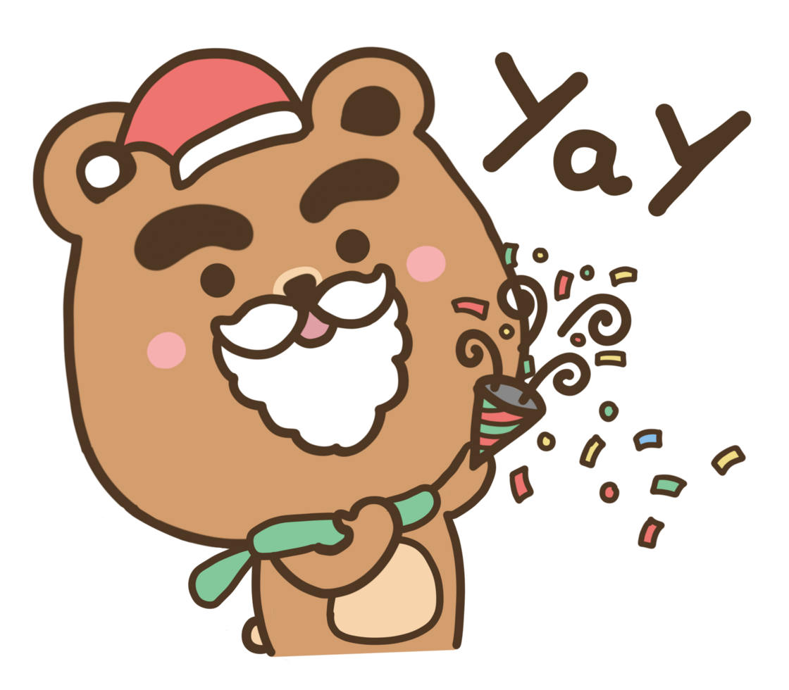 Santa bear is Yay png