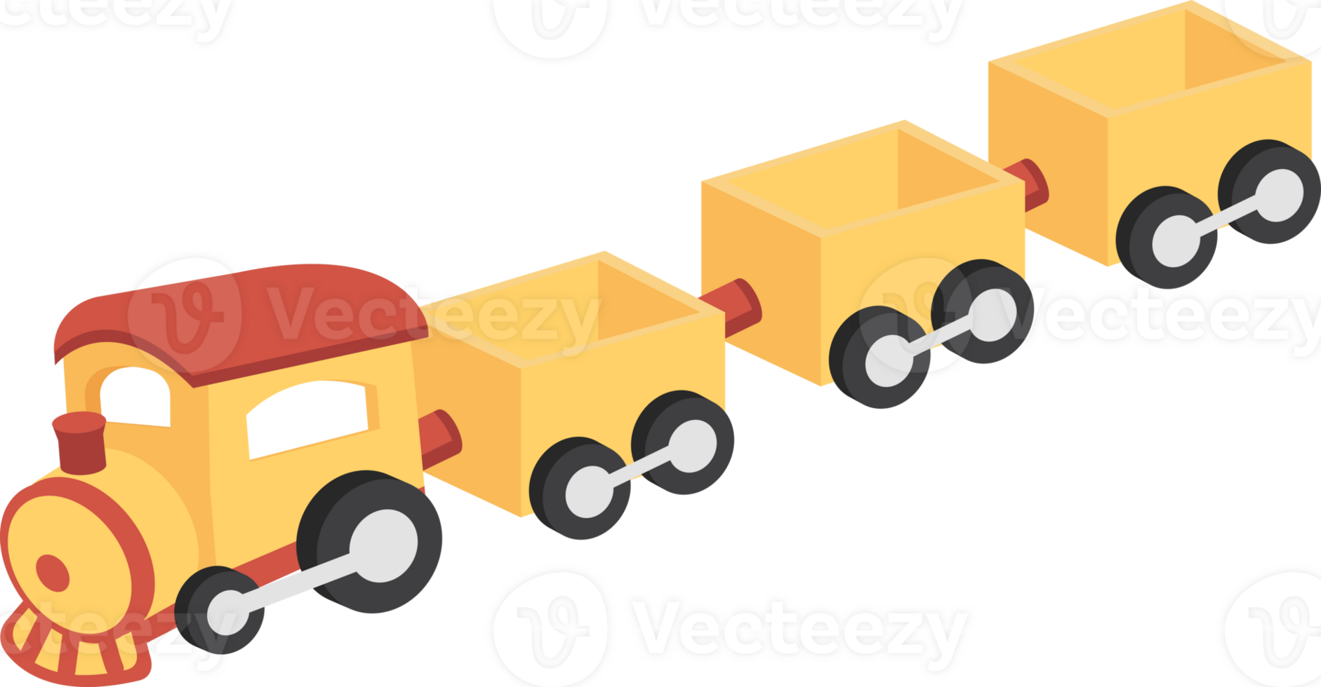 yellow train doodle cartoon flat png