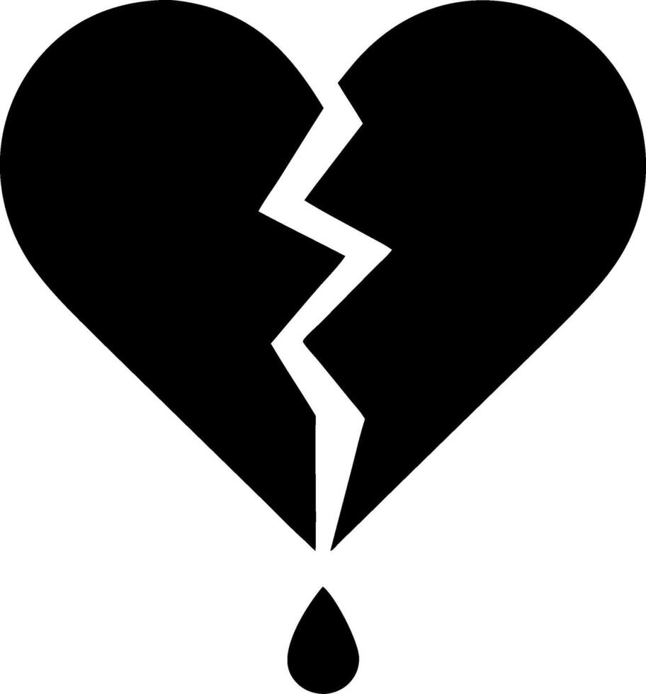 Broken Heart Symbolizing Heartbreak and Emotional Sadness Illustration vector