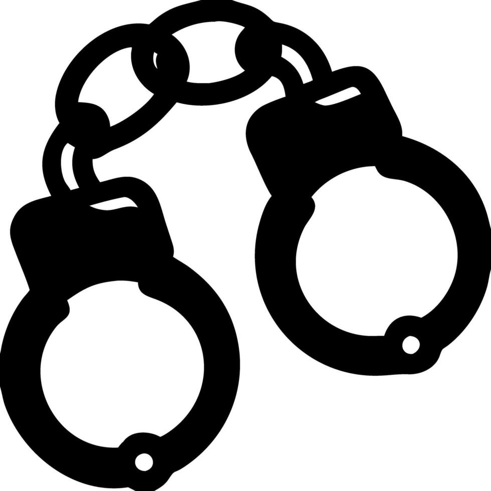 Illustration Black Handcuffs Symbolizing Law Enforcement and Security vector