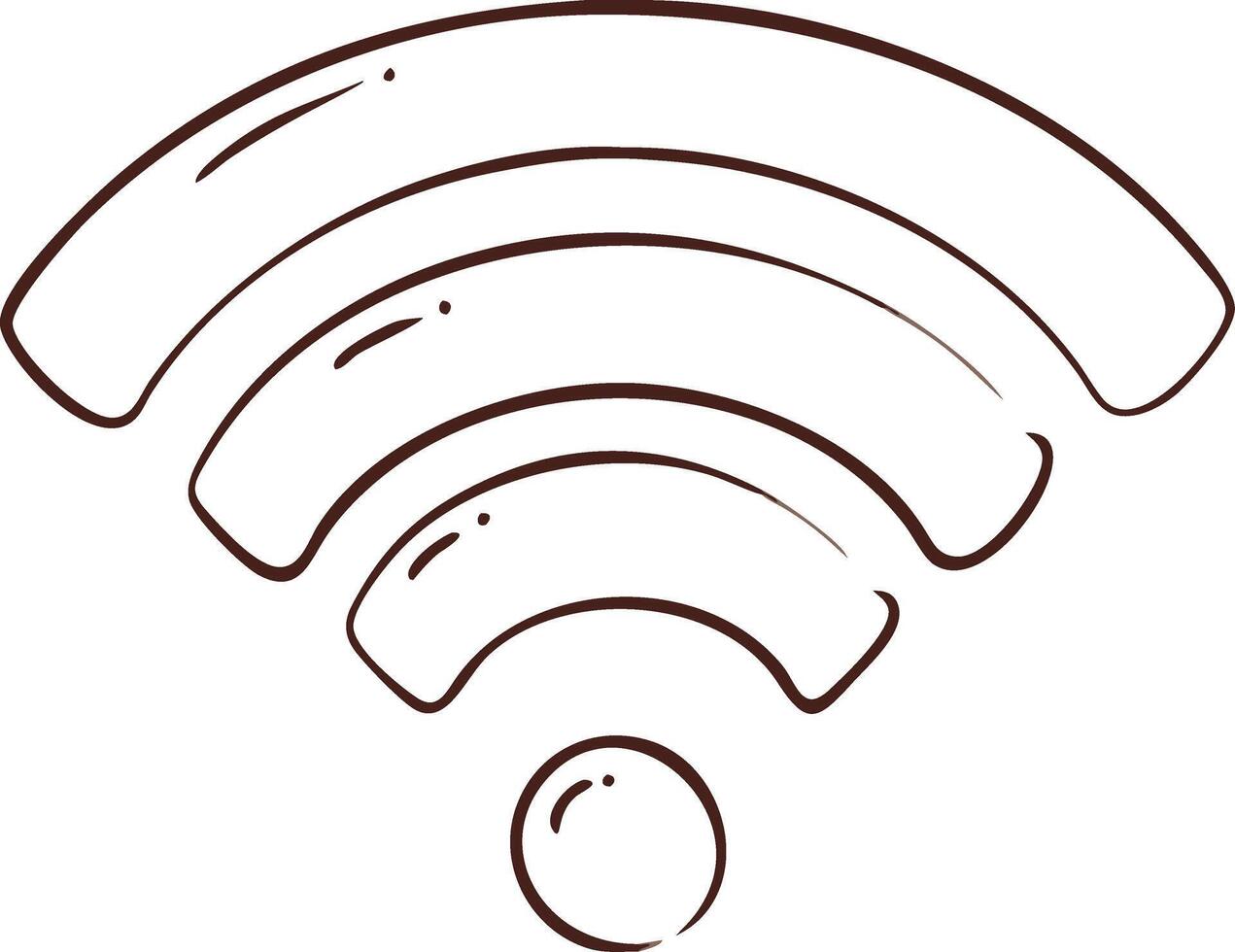 Simple Hand-Drawn Wifi Signal Strength for Connectivity Concepts vector