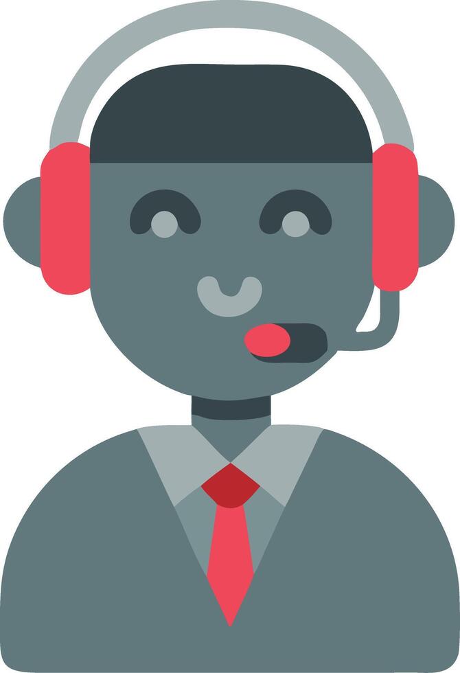 Customer Service Representative Avatar with Headset and Tie vector