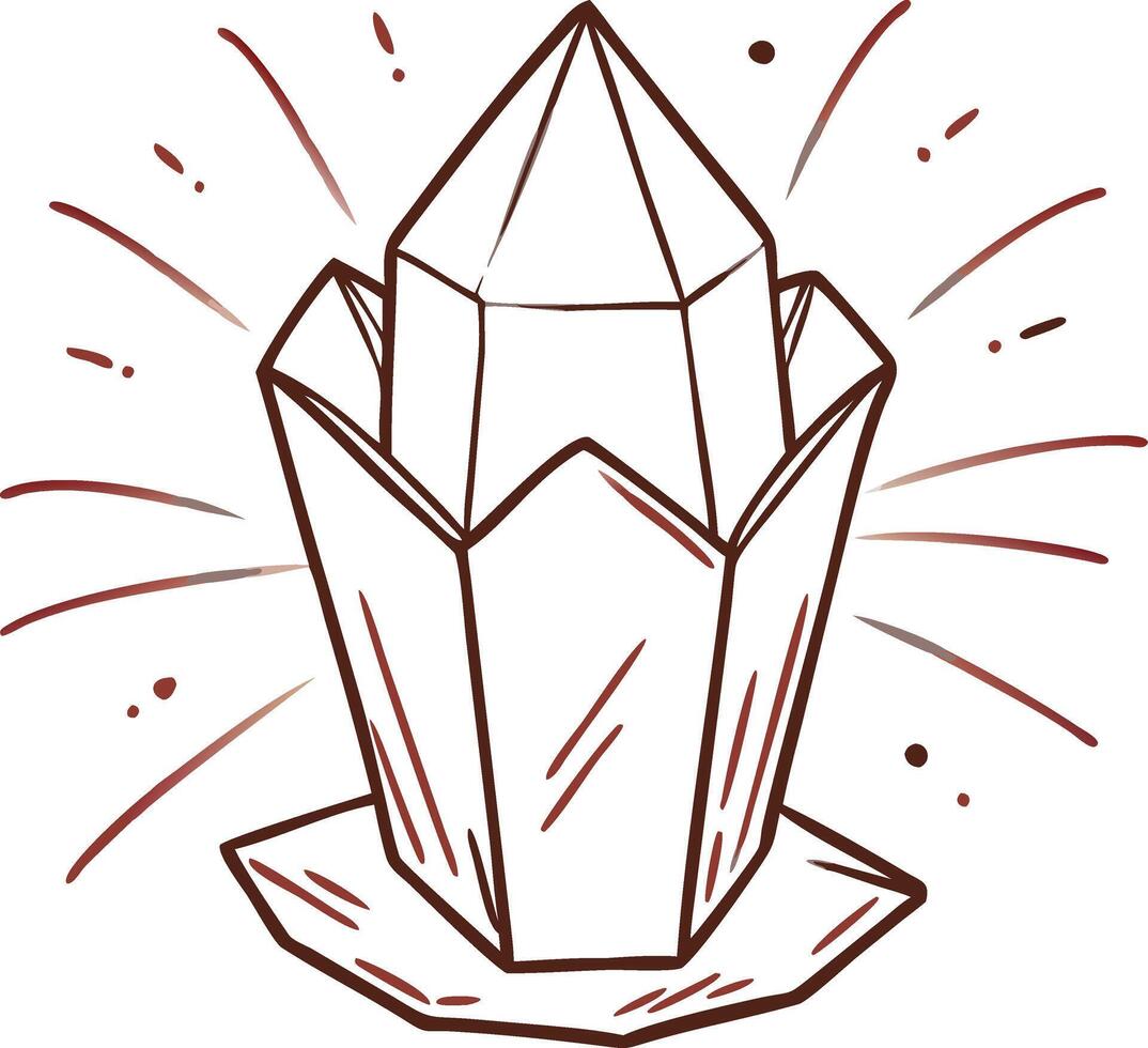 Abstract Geometric Crystal Illustration with Radiating Lines vector