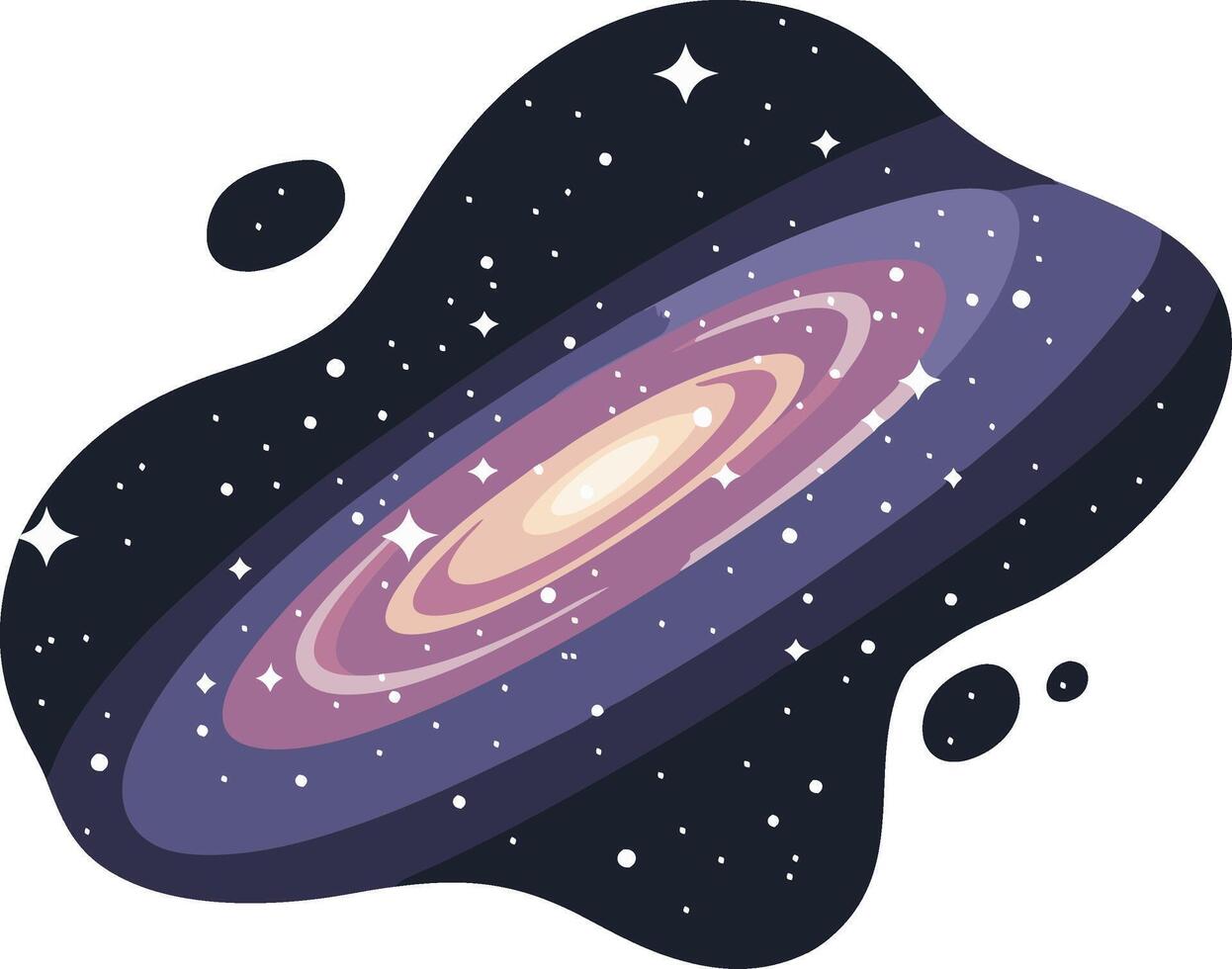 Cosmic Spiral Galaxy Illustration in Deep Space with Stars vector