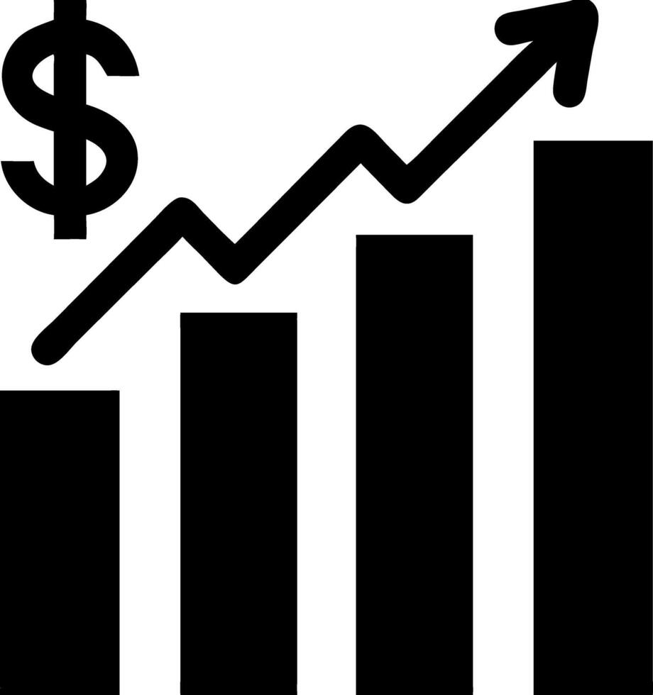 Financial Growth Chart with Dollar Sign and Rising Arrow vector