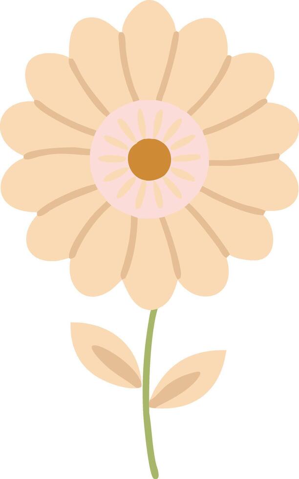 Beige Flower Illustration Botanical Art with Simplistic Design for Decor and Print vector