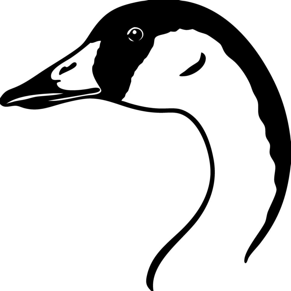 Illustration Silhouette of Goose Head Minimalist Wildlife Art vector