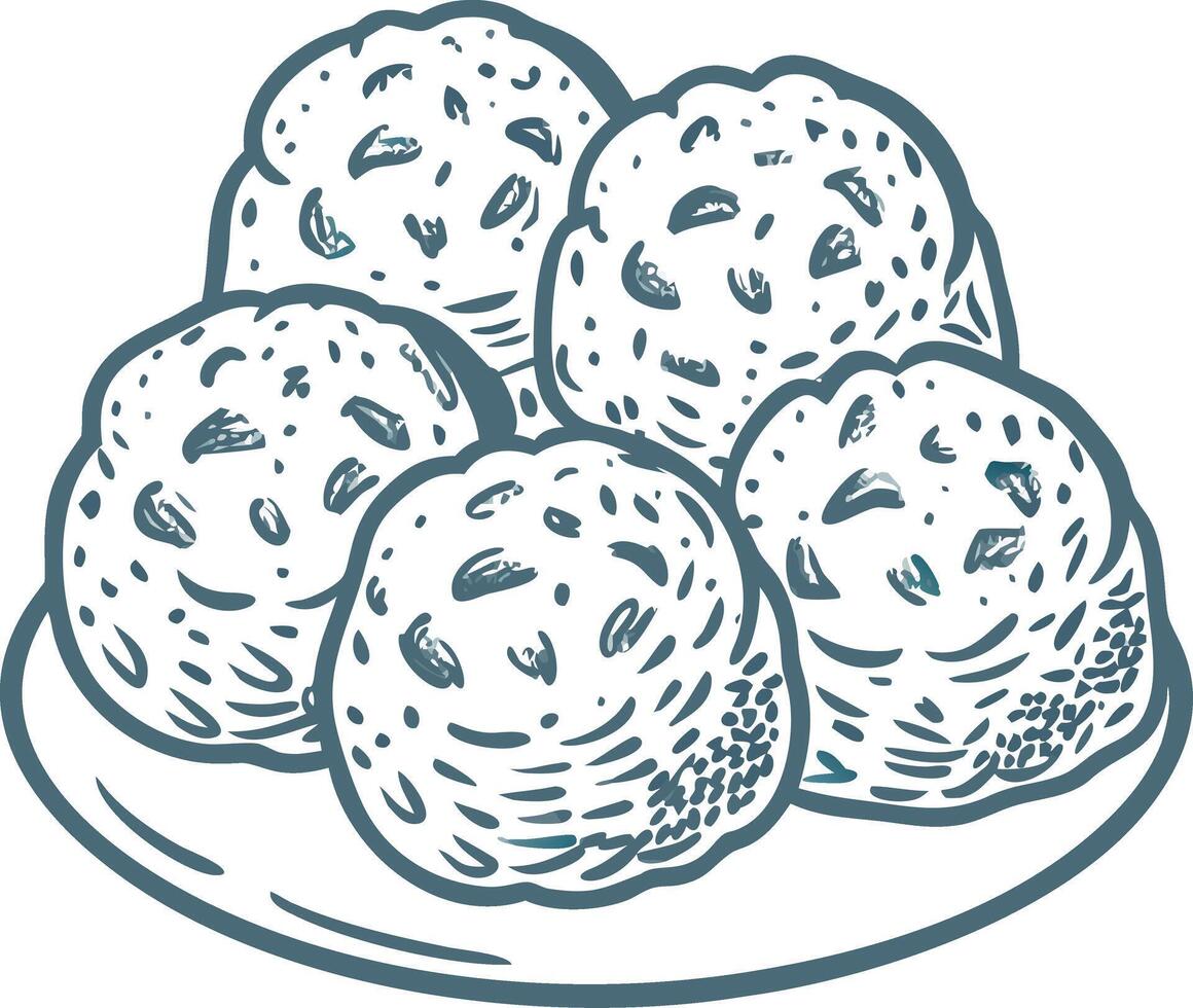 Delicious Homemade Cookies Illustration on Plate for Bakery or Dessert Themes vector