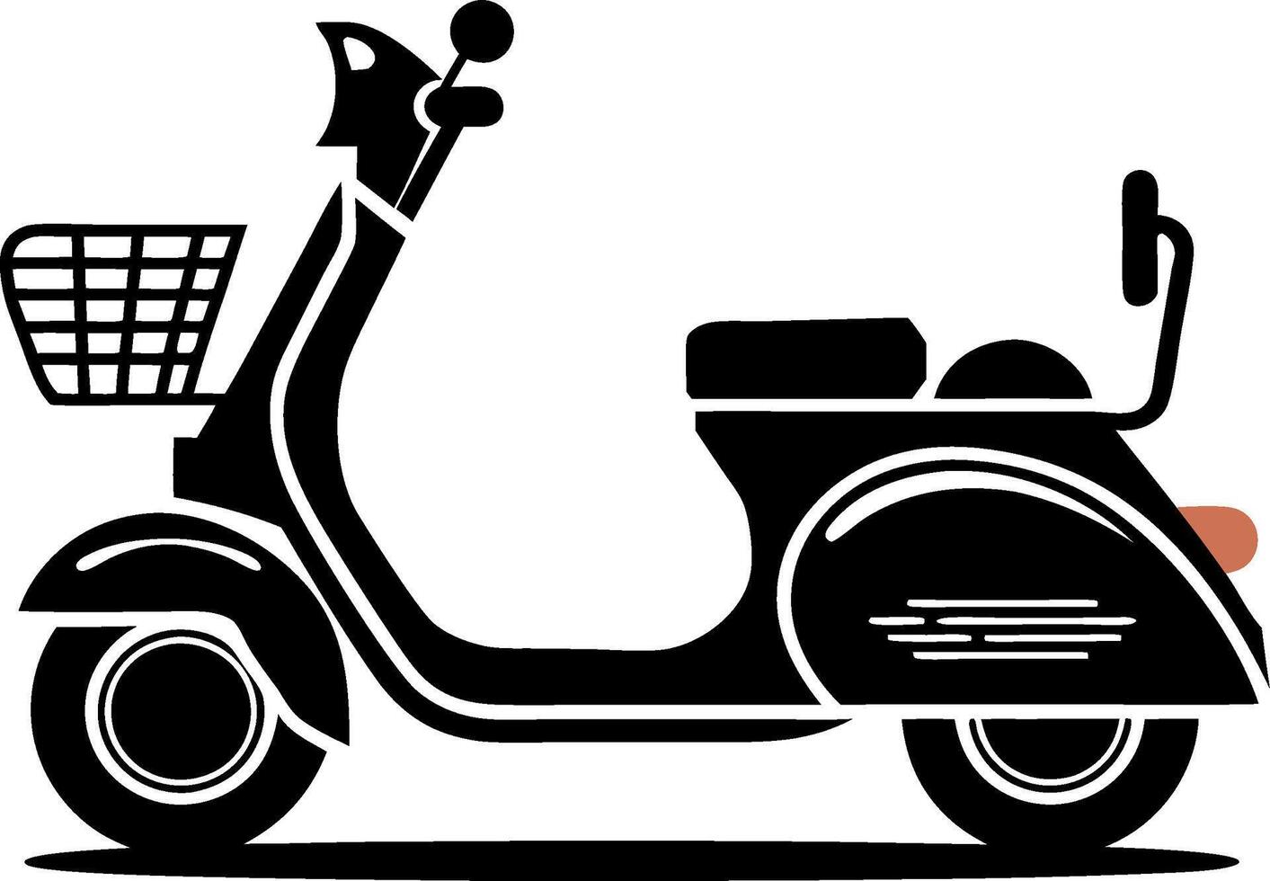 Classic Scooter Illustration with Basket for Urban Transport Concepts vector