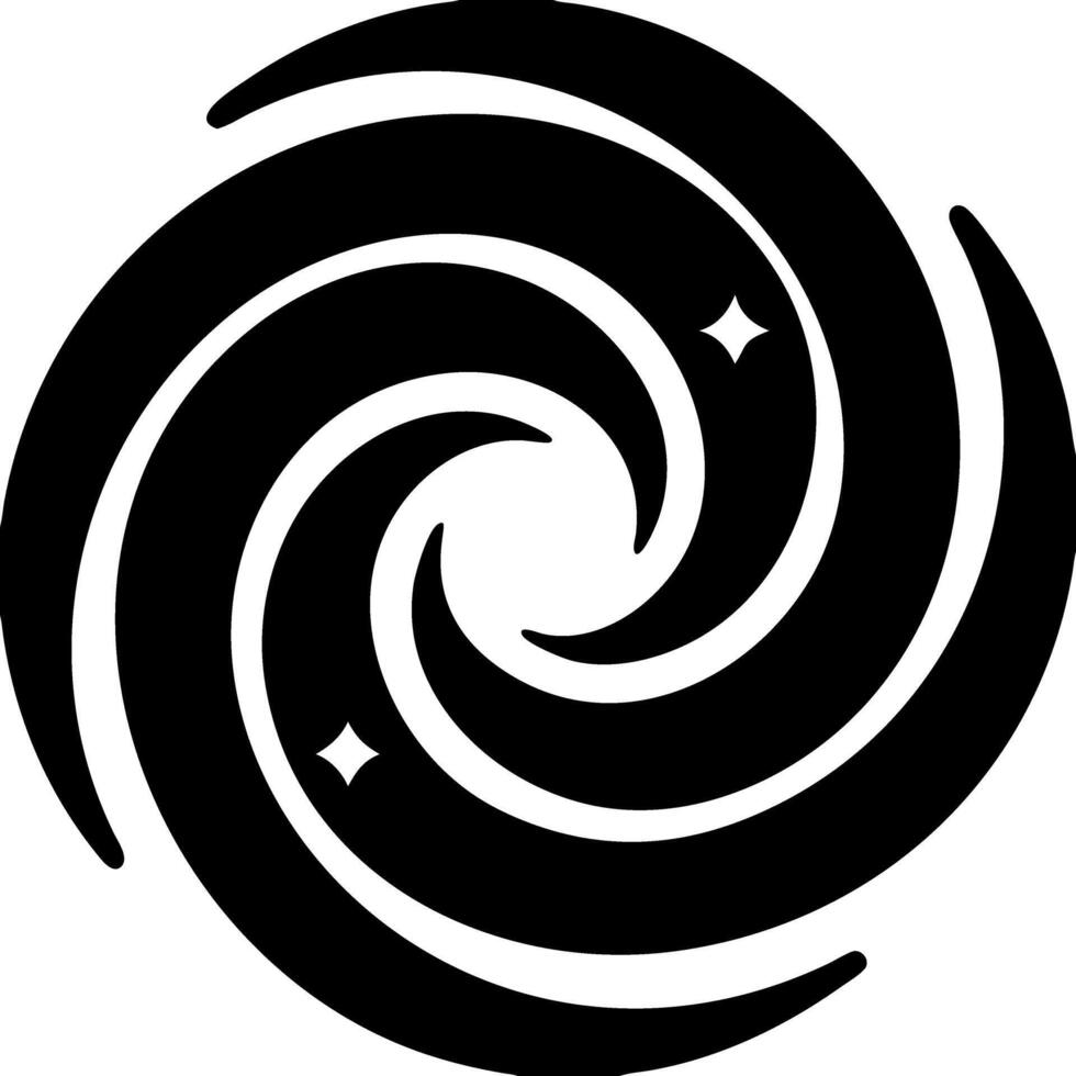 Abstract Black Swirl Pattern with Star Shapes Design vector
