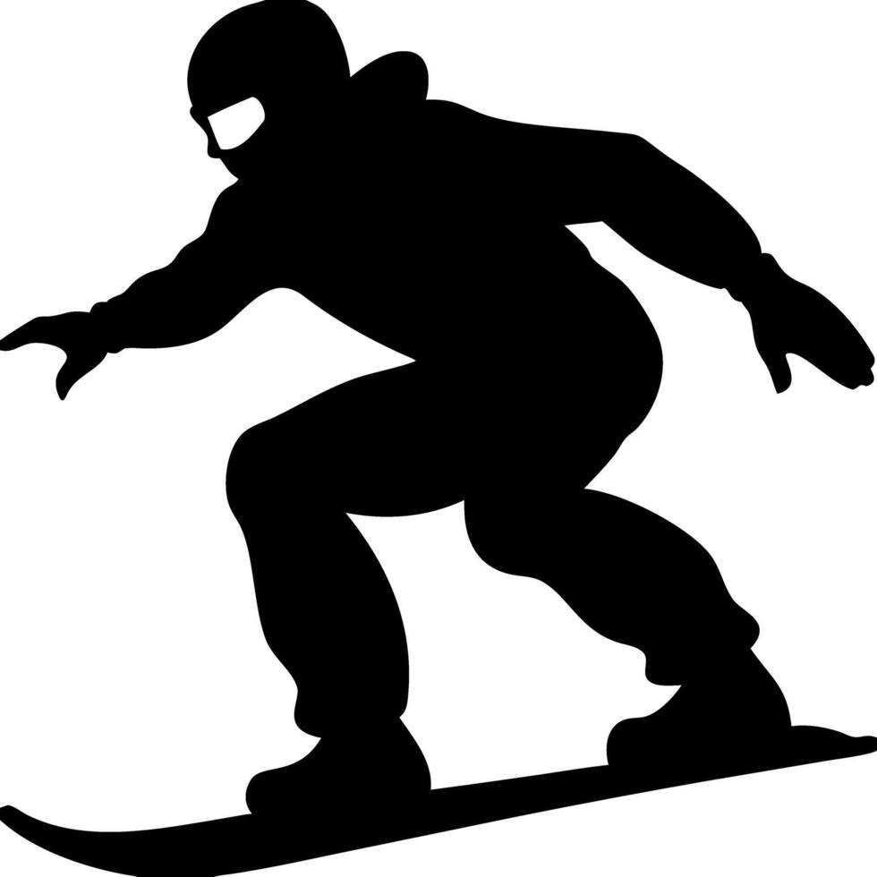 Snowboarder Silhouette Illustration for Winter Sports and Adventure Themes vector