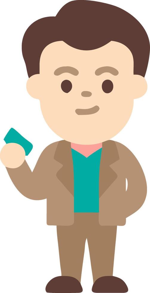 Cartoon Man Holding Credit Card Illustration for Business and Finance Concepts vector