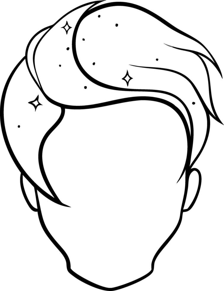 Illustration Stylish Hair Silhouette with Stars Symbolizing Creativity vector