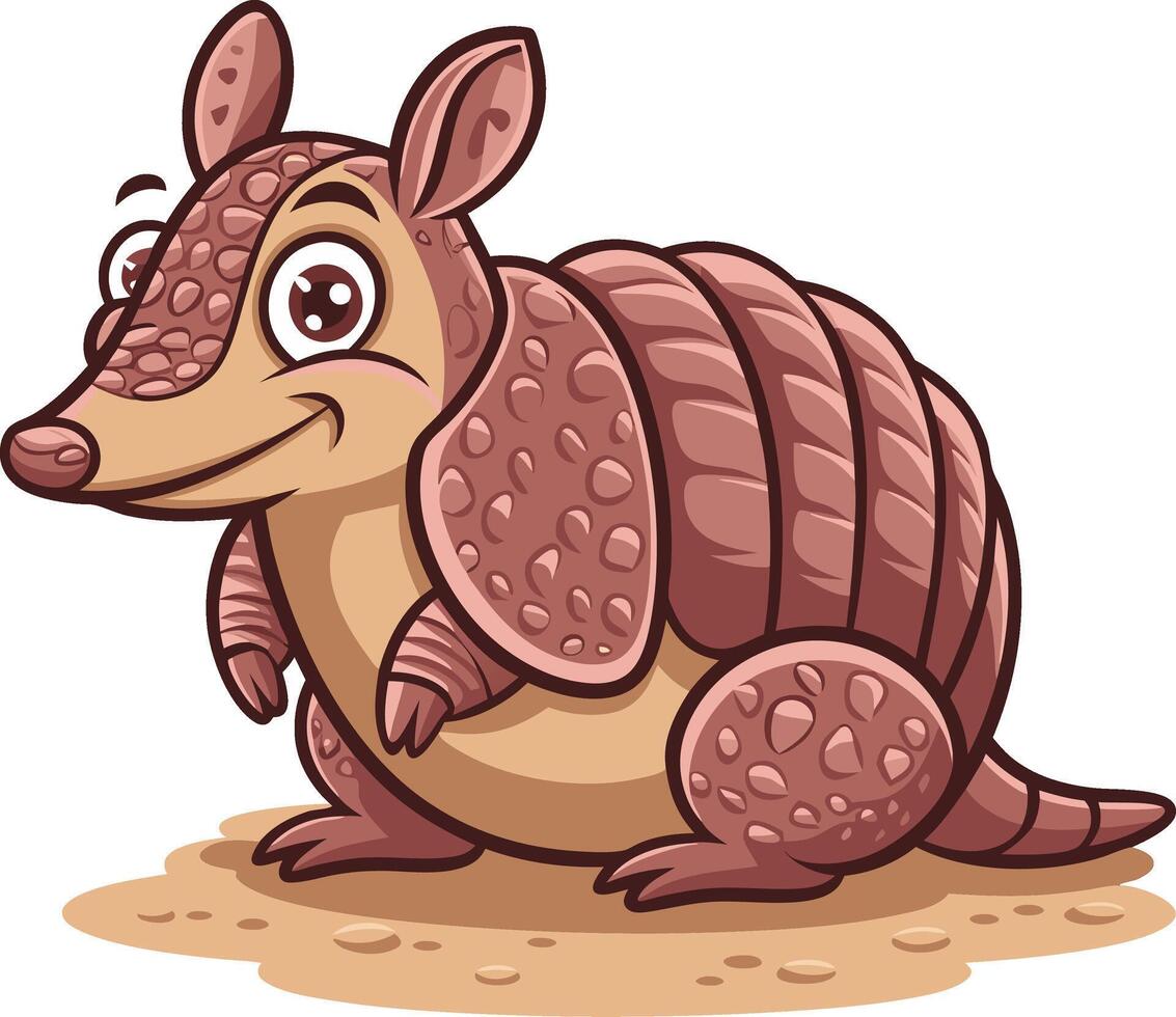 Cute Cartoon Armadillo Illustration for Educational and Kids Content vector