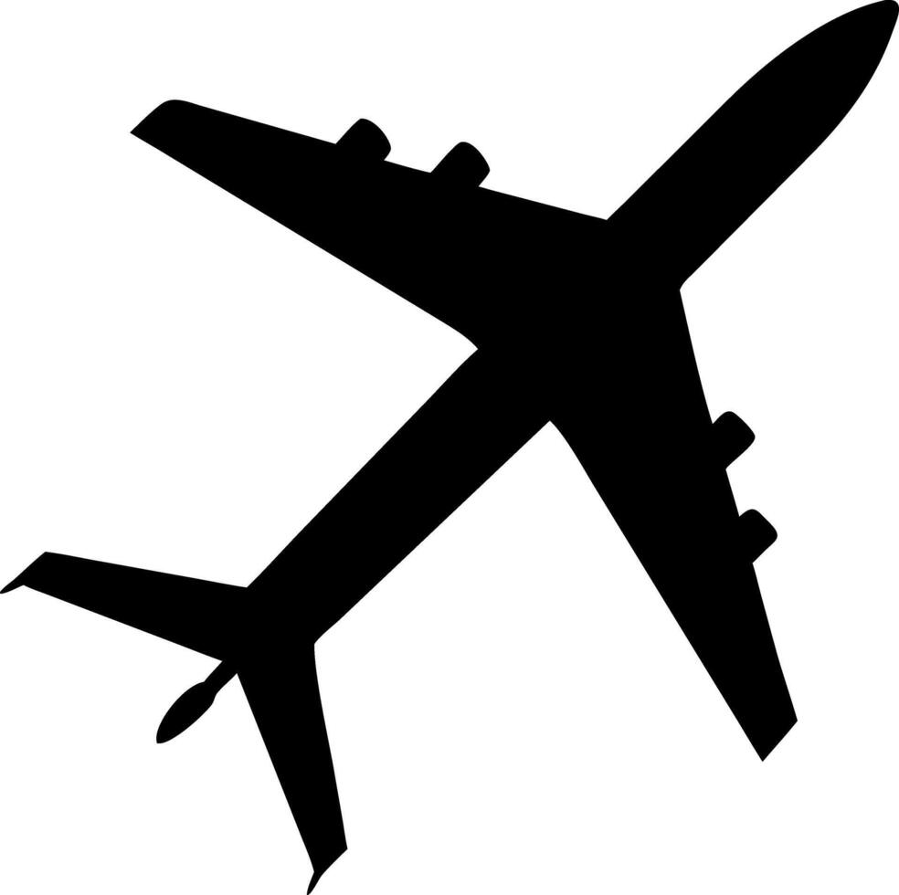 Black Airplane Silhouette Illustration for Travel and Aviation Design vector