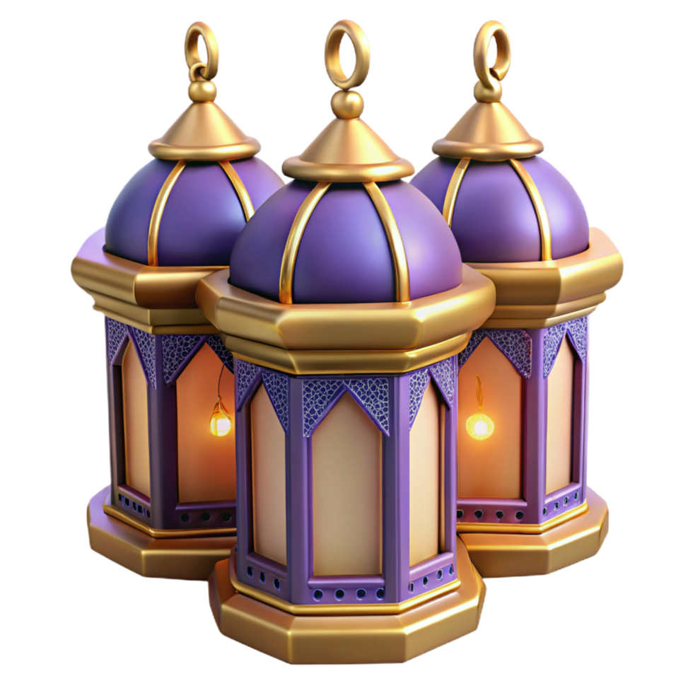 Decorative Lantern Highlighting Islamic Ornamentation png
